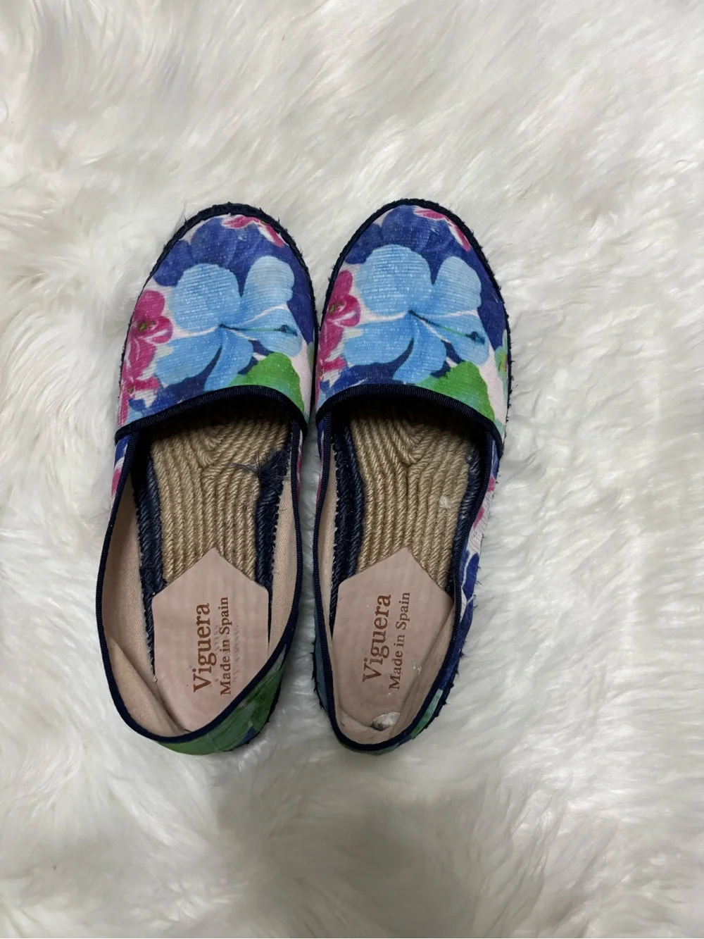 Blue Floral Espadrille Slip-Ons‎